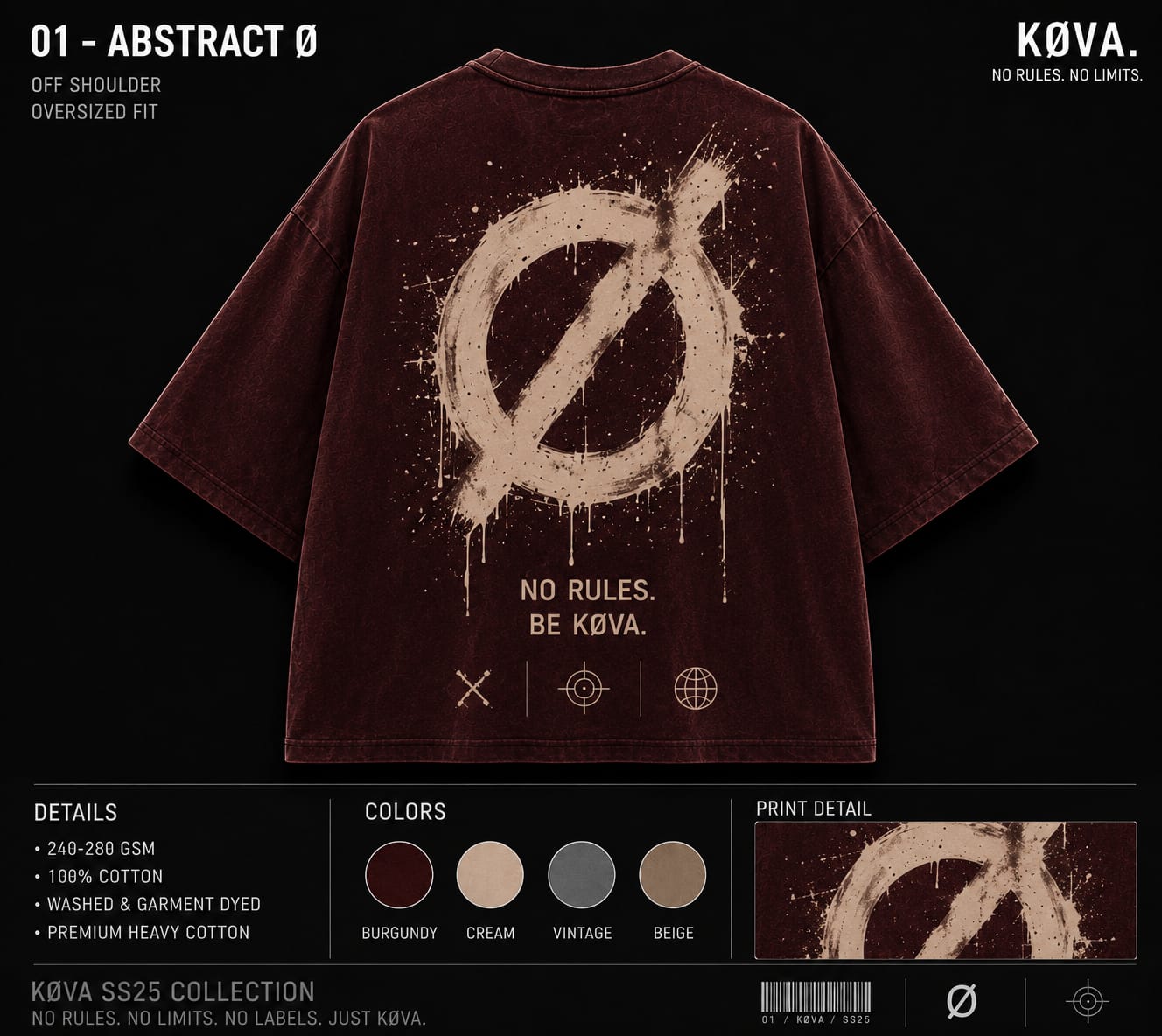 KØVA Oversized T-Shirt – MONARCH