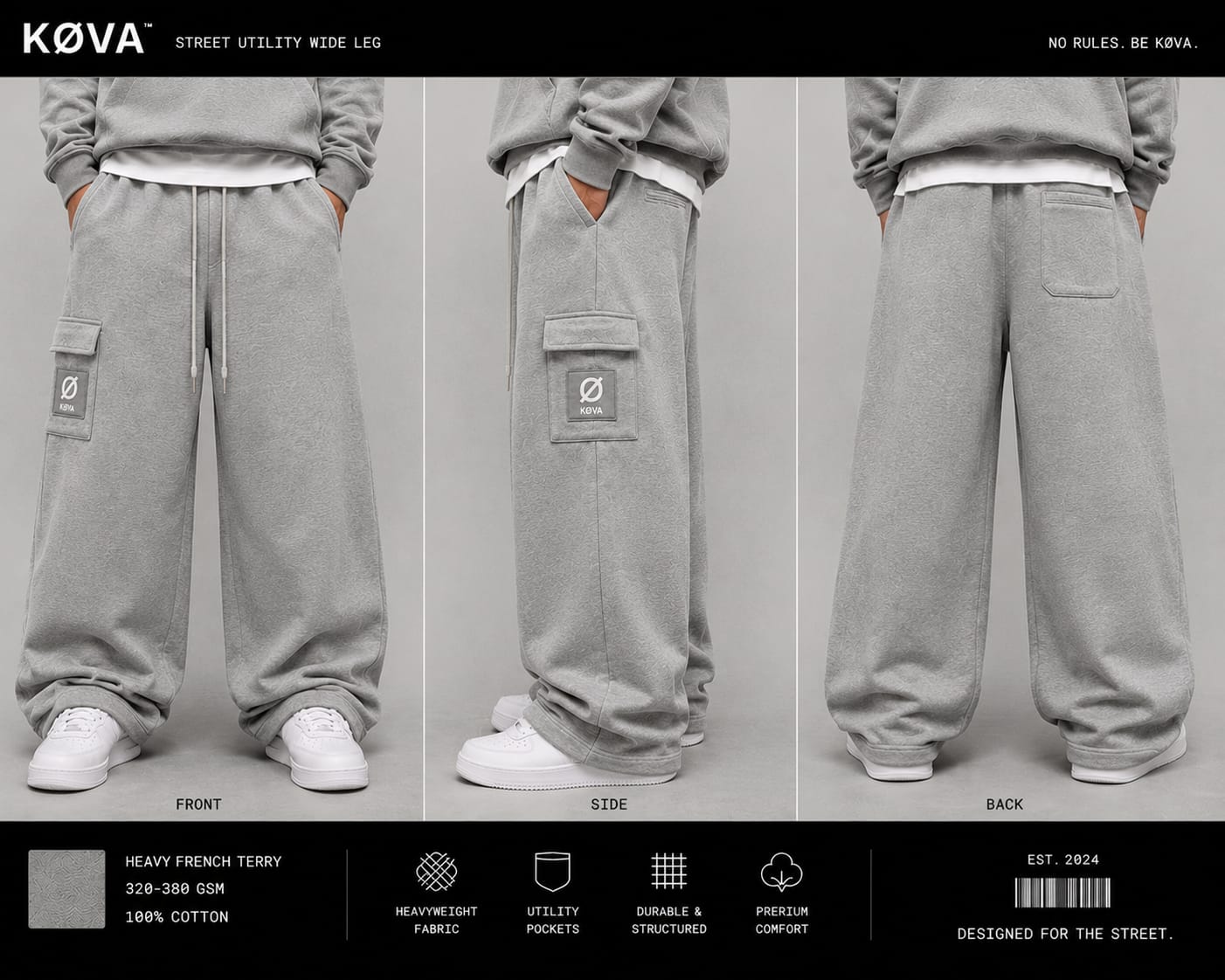 KØVA Wide Leg Sweatpants – CHAOS